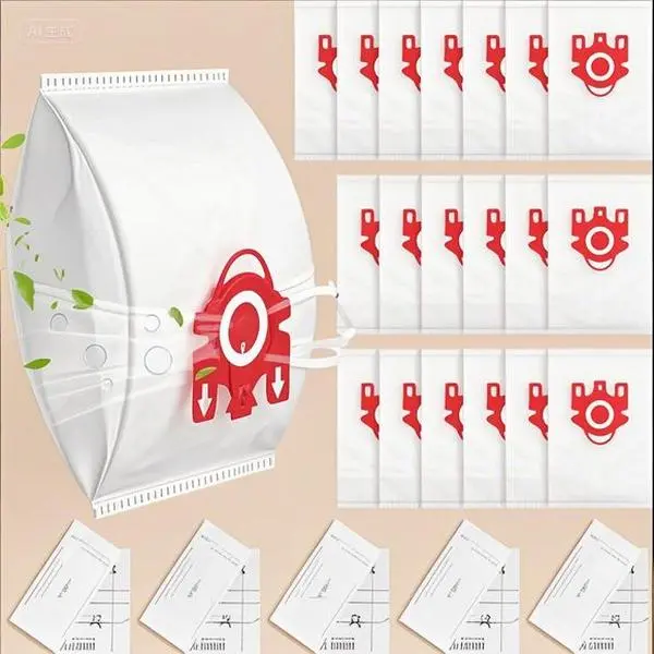 3D Airclean Vacuum Bags - 20 Pack FJM Compatible Replacement - Fits Miele Compact C1, C2, Complete C1 - Durable Multi-Layer Filtration - Reusable Dust Bags for S241, S290, S300i, S500 Series