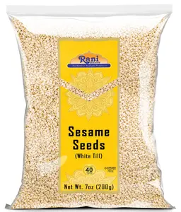 Rani Sesame Seeds Whole White, Hulled (Till) 7oz (200gm) ~ All Natural | Gluten Friendly | NON-GMO | Kosher | Vegan | Indian Origin