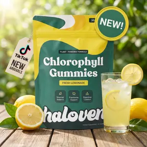 Haloven Chlorophyll Gummies - Cooling Peppermint, 100MG Chlorophyllin, Vegan, Non-GMO, No Artificial Dyes. Freshness From The Inside Out. 60 Gummies Edible Dietary Supplements Health Supplement Natural Leaf