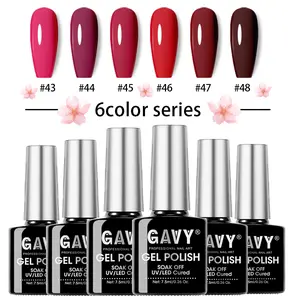 GAVY 6 Pack Gel Nail Polish Set #43-48 - Red Wine Burgundy Collection, Hot Pink Deep Red Chocolate, UV LED Soak Off Romantic Fall Autumn Nail Art Kit, 5-Free Long Lasting High Gloss, Gift, Manicure tiktokshopspringglowup, Nail Care