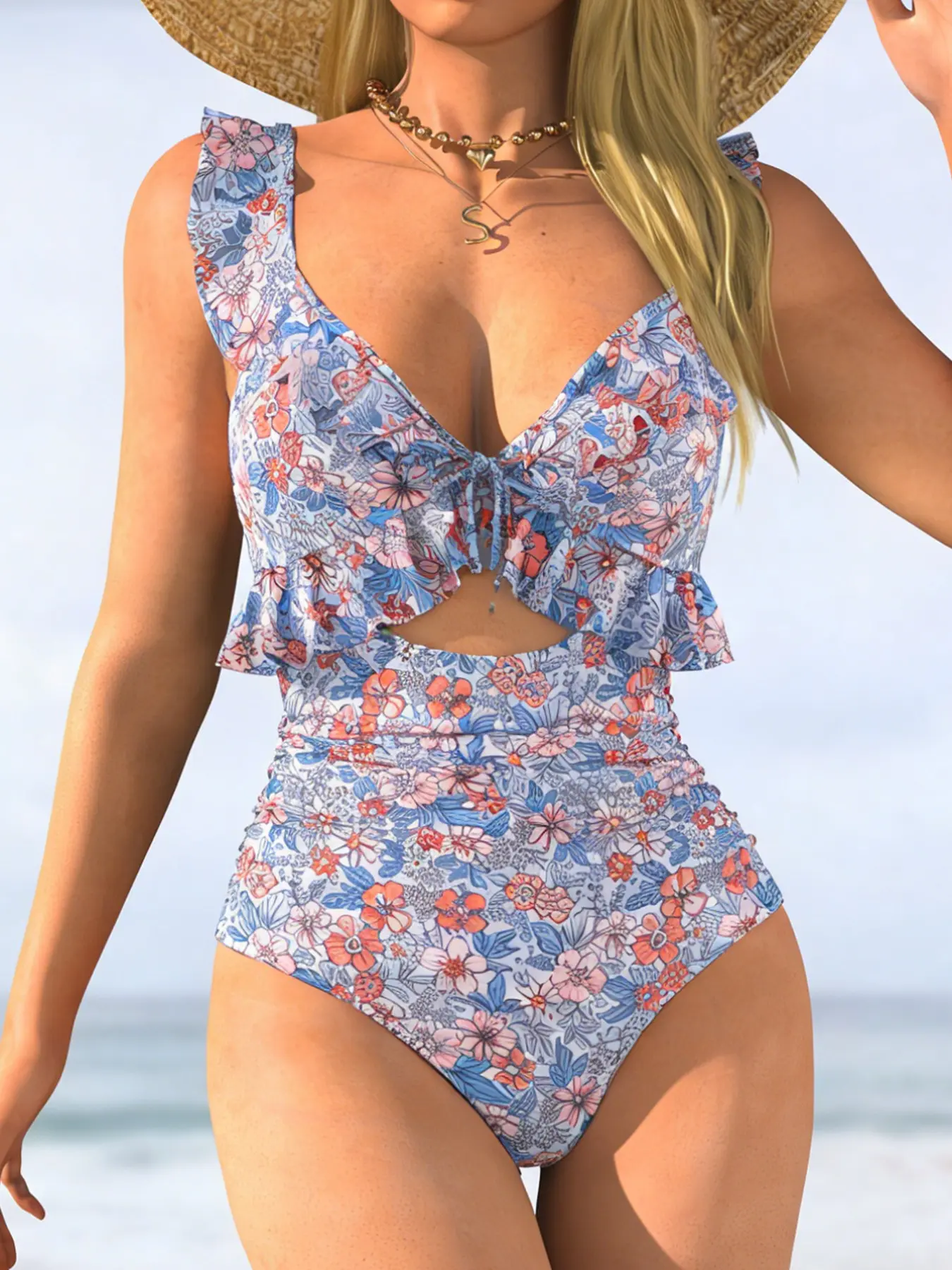 Women's Sexy Ditsy Floral Ruffle-Trim One-Piece Swimsuit, Tropical Style Perfect for Summer Beach Vacation, Cute and Stylish Swimwear, Floral Print Swimsuits, Ruffle Bathing Suit, Beachwear Swimsuit - TikTok Shop Women's Sexy Ditsy Floral Ruffle-Trim One-Piece Swimsuit, Tropical Style Perfect for Summer Beach Vacation, Cute and Stylish Swimwear, Floral Print Swimsuits, Ruffle Bathing Suit, Beachwear Swimsuit - TikTok Shop