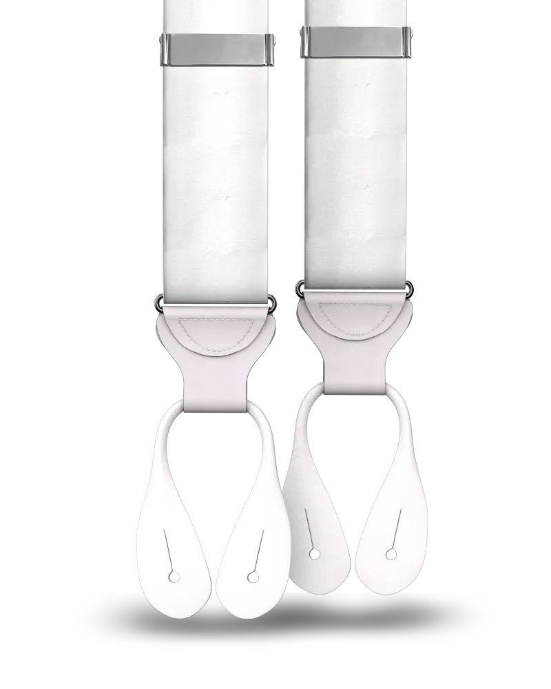 White Silk Suspenders