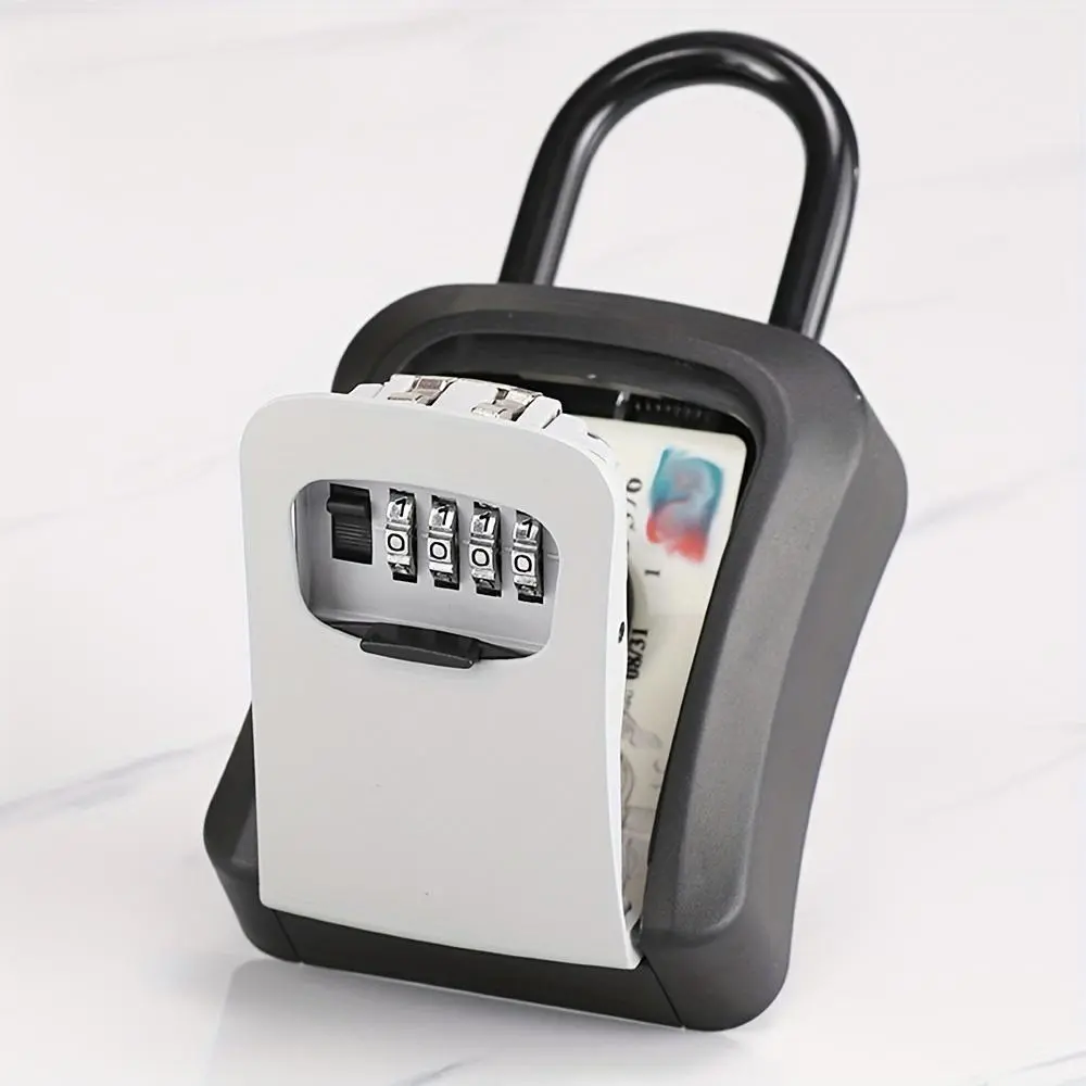 Portable Car Key Lock Box, Key Lock Box Combination Lock Anti Theft Lockable with Resettable Code, Security Lock Box for Outside House Keys, Apartment Spare Keys Storage Box