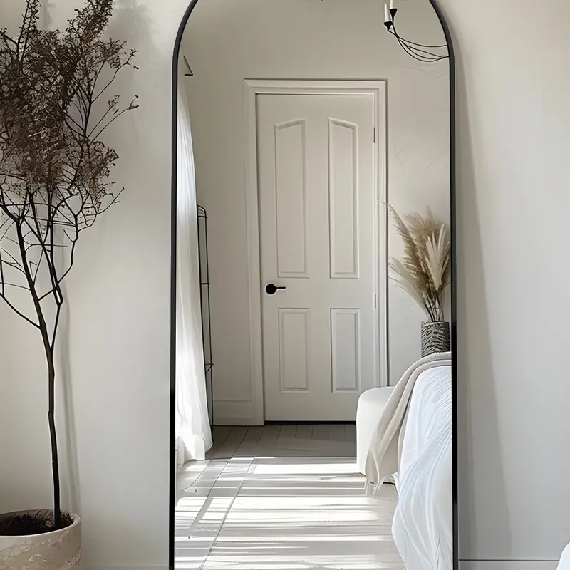 Full Length Mirror, SelfScope Floor Standing Mirror with Stand, Glassless Mirror Full Length with Stand, Wall Mounted Mirror for Bedroom Living Room