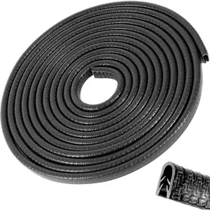 Door Edge Guards 32Ft(10M) Universal Rubber U Shape Edge Trim  Door Protector Edge Guards Rubber Seal Protector for   Rucks SUV Installation, No Glue Required, Black