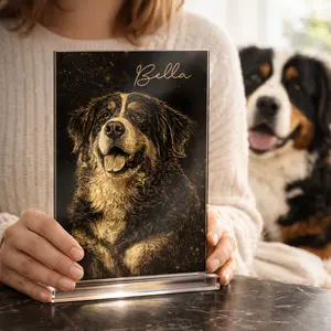 Personalized Memorial Dog Photo Frame with Name, Custom Photo Acrylic Dog or Cat Sympathy Gift, Pet Lover Gift, Rainbow Bridge Gift, National Pet Day