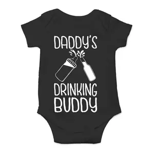 Daddy's Drinking Buddy - Funny Baby Essentials Bodysuit - Infants Outfit Newborn Unisex Rompers