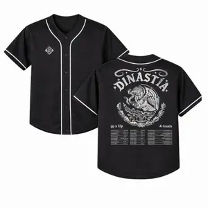 Dinastia 2026 Tour Crest Dateback Baseball Jersey - Trendy Unisex Streetwear Sports Shirt, Breathable Button Down Casual Team Uniform Top for Men Women