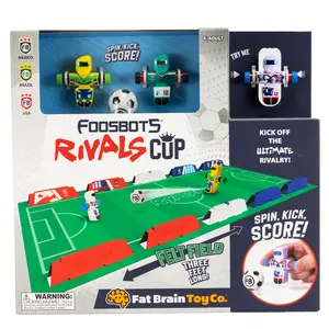 Fat Brain Toys Foosbots Rivals Cup, International-Themed Foosbots Soccer Game with Stadium, Active Skill Game for Kids, Tweens, Teens Ages 6+
