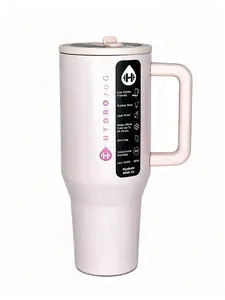 HydroJug 40oz pink leak-proof vacuum flask with flip straw and  holder &  holder compatible with water bottle lid and drinking utensils jar cup summer cool outdoorfun