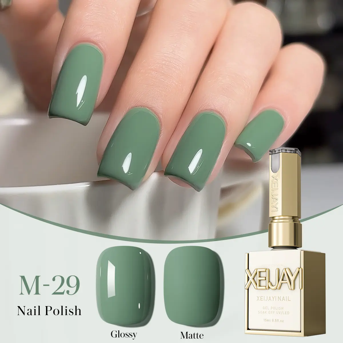 1PC 15ML M029 Bright Green Flower Shaped Gel Nail Polish, Cosmetic for Nail Art, High Saturation, Long-Lasting, Alcohol-Free Formula for DIY & Salon Use, Bright Green Gel Nail Polish