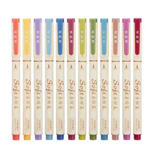 24 Color Art Markers Set, Brush Tip Markers, Control Soft Tip Coloring Pens, Art Drawing Doodle Handwriting Pens, Suitable for Adults Teens School Students