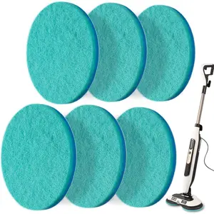 S7001 Upgraded Steam&Scrub Mop Pads for Shrak,S8201 S8001 S7000 S7201 S7000AMZ S7005 S7020 S7001C -in- Hard Floor Steam Mop (6Green-Without snap Fastener)