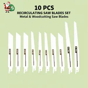 10-Piece Reciprocating Saw Blades Set, Metal & Woodcutting Saw Blades