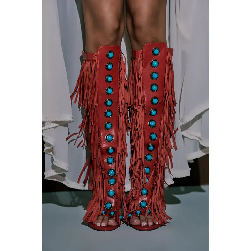 AZALEA WANG CECILE OPEN TOE SANDAL BOOT IN BLACK - TikTok Shop