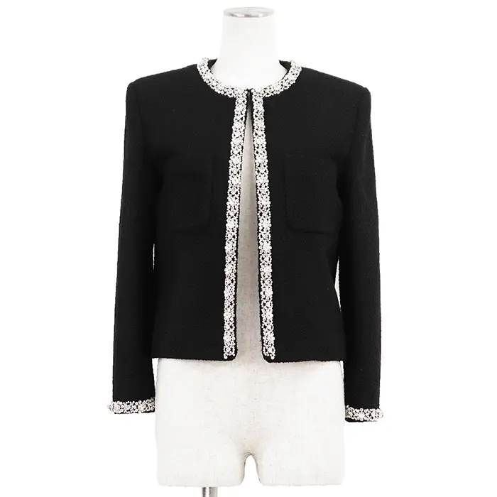 Pre-owned Celine Wool Small Leather Goods Nylon Cardigan Jacket