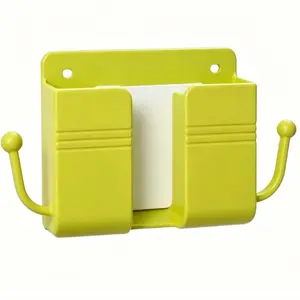 Wall-Mounted Phone Holder, Bedside Phone Stand, Bathroom Hook, Remote Control Organizer, Self-Adhesive Storage Box, Multiple Colors