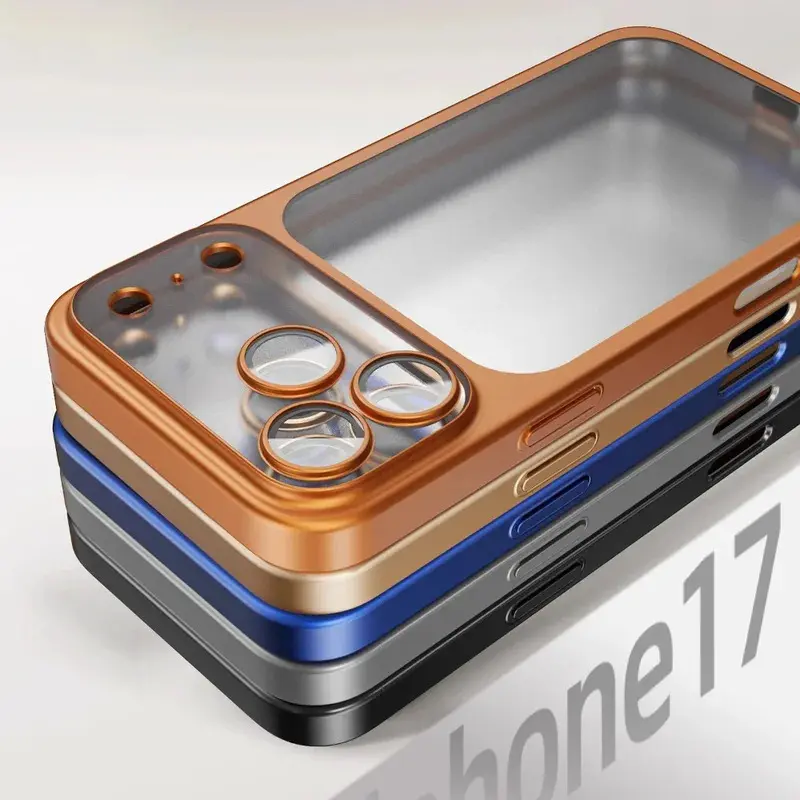Luxury Plated Matte Ultra Slim Frosted Shockproof Plastic Phone Case with Camera Lens Film & Protection for iPhone 12-17, 12-17 Pro Max - Mobile Phone Accessory with Screen Protector, Accessories, Matte Surface, Multi-Model