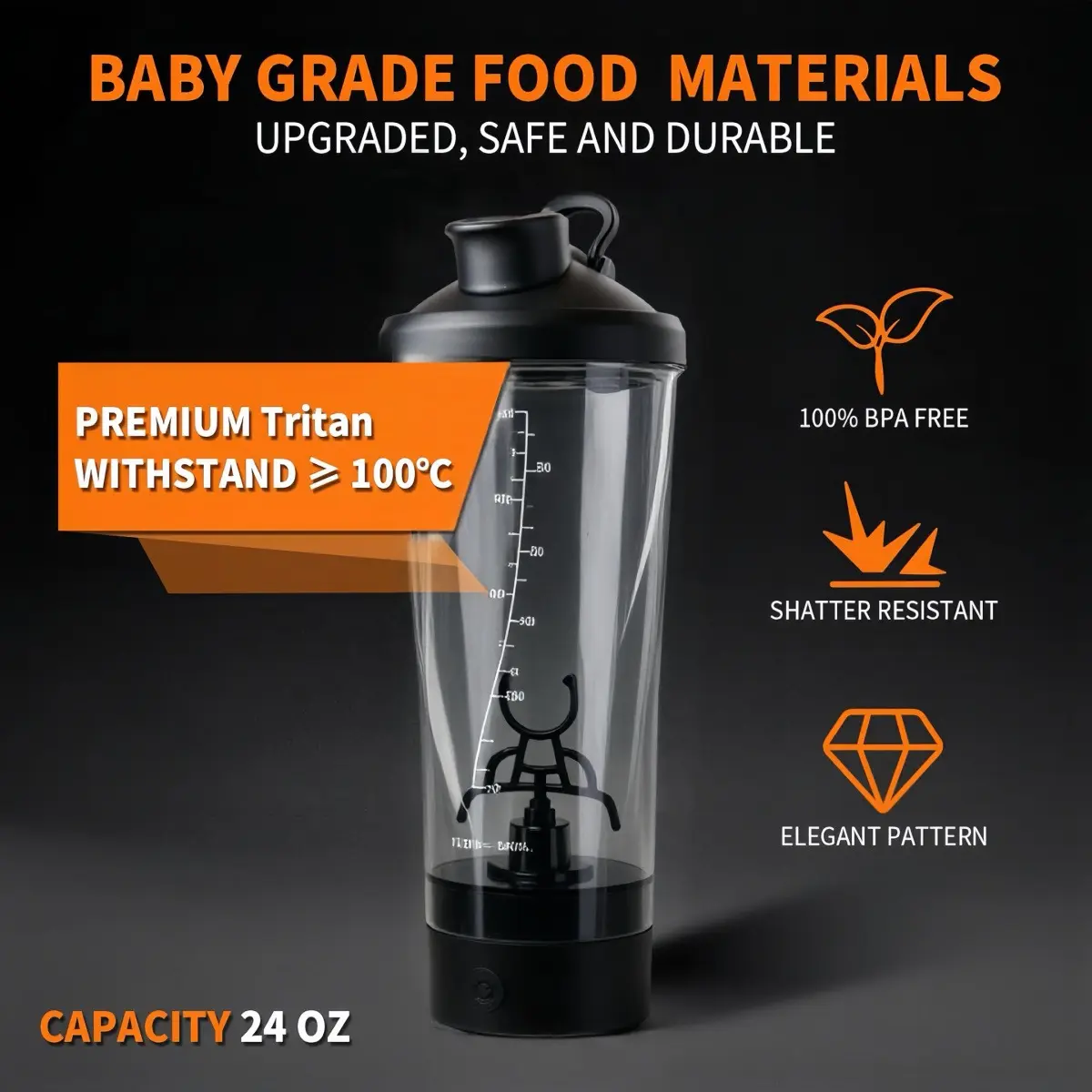 plastic Water Bottle No More Lumpy Shakes! This Auto Mixer Cup Gives Perfect Shakes in Seconds. USB-C Rechargeable, for Gym, Work & Travel. The Last Shaker You'll Ever Buy!​ water bottle top rack gallon