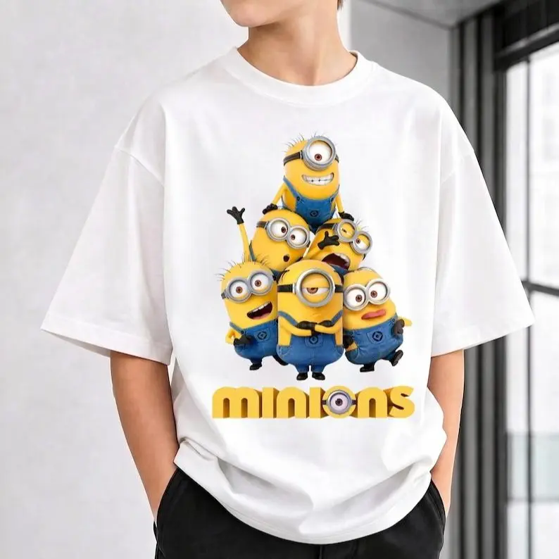 Minions T-Shirt, Funny Cartoon Kids Tee, Cute Yellow Character Shirt