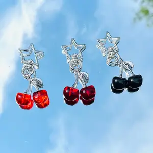 Cherry Star Keychain Bag Charm handmade keychains