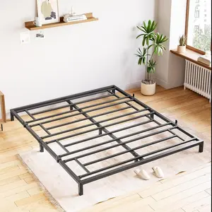 Garvee Metal Bed Frame, Platform Bed Queen with Storage, Heavy-Duty Steel Slats, Noise-Free Design, No Box Spring Needed, Easy Assembly, Black
