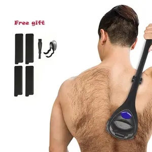New Men's Painless Back Shaver DIY back Hair Remover Men Epilator Shaver Back Face Long Handle Portable Foldable Shaver Anti-Nick Body Trimmer Father's day Gift