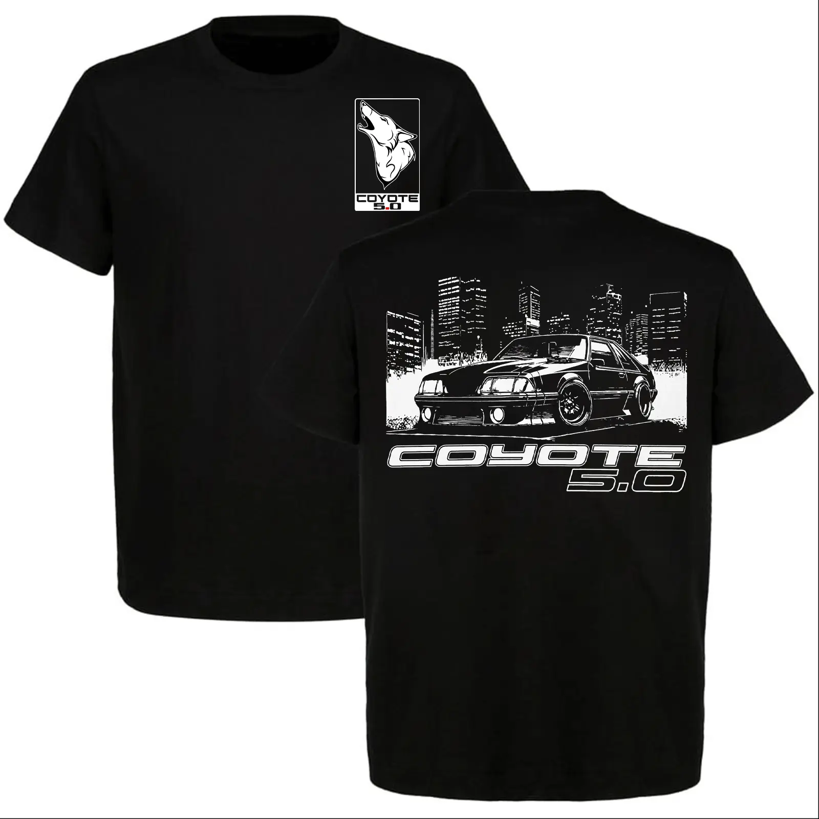 Coyote 5.0 Foxbody Mustang T-Shirt, Ford Mustang GT Street Racing Tee, Classic Muscle Car Graphic Shirt, American Performance Gift