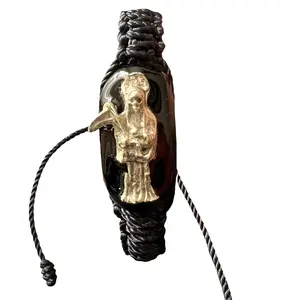 Santa Muerte Knotted Rope Bracelet