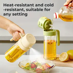 UFORU 2-in-1 Oil Sprayer and Dispenser for Cooking, Olive Oil Spray Bottle with Button-Controlled Nozzle, Wide-Angle Oil Spray Bottle for Air Fryer, Salad, BBQ, Baking and Kitchen Cooking summerwins