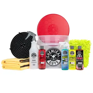 CHEMICAL GUYS Suds & Shine Bucket Kit – Complete Car Wash Kit with Car Wash Soaps, Drying Aid, Wheel Cleaner, Microfiber Mitt, Drying Towel & Bucket with Dirt Trap for Scratch-Free Cleaning, Adds Deep Shine & Slick Finish to All Vehicles