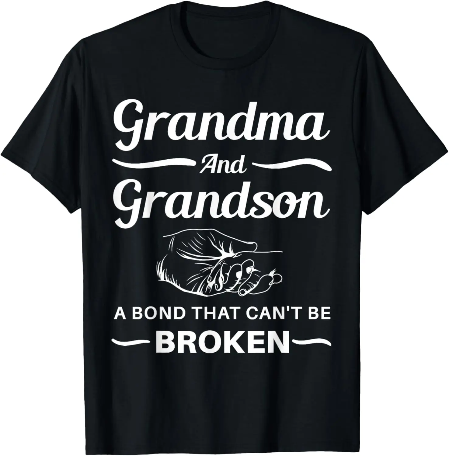 Women's Graphic T-Shirt, Breathable 100% Cotton Crew Neck Top with Minimalist "A Bond That Can't Be Broken" Grandma Print, Short-Sleeve Regular Fit Streetwear, 56 Cm