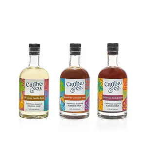 Coffee/Tea Lover's Syrup Bundle - Mexican Vanilla Bean, Jamaican Coconut Drop, Chocolate Rum Cream Flavored Syrups for Beverage Enhancements