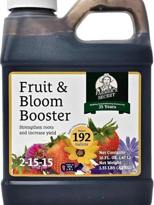 Fruit & Bloom Booster Fertilizer - Super Concentrated - Boosts Flowering and Yield on All Varieties of Fruits, Vegetables and Flowers (16oz)