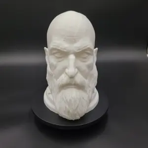 3D Printed Greek God Head Figurine - Intricate Design & Realistic Representation - 7 Inches Tall Collectible Item for Greek Mythology Enthusiasts