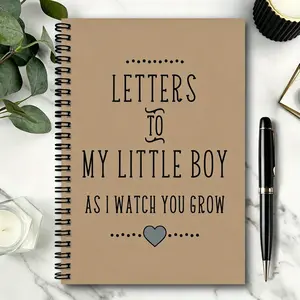 "Letters to My Little Boy" Spiral Notebook - 1 Pc Office Stationery, Baby Welcome Journal, Baby Shower Gift for New Moms, Memory Preservation & Planning Tool
