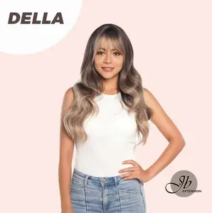 JBEXTENSION 25 Inches Balayage With Dark Root Curly Wig With Bangs DELLA