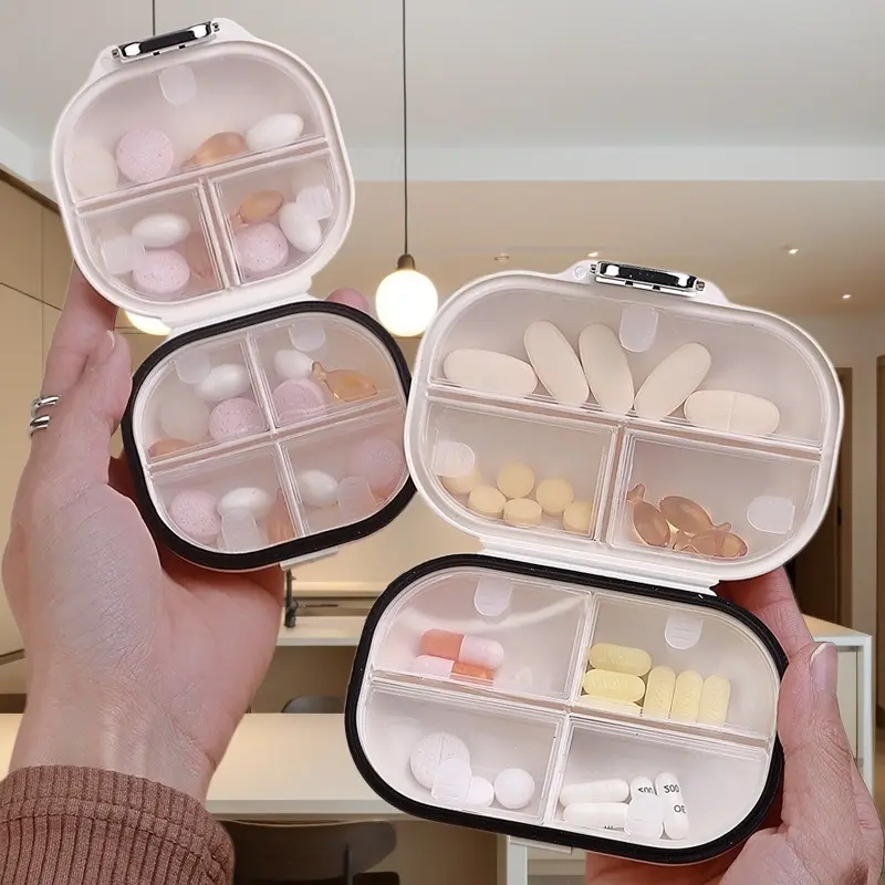 Portable Pill Storage Box, Travel Multi-Grid Pill Organizer, Mini Jewelry & Medicine Storage Box, Summer Gift Storage Case, Portable Vitamin & Supplement Organizer-MM1