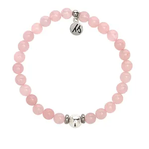 The Cape Bracelet Reverse- Rose Quartz with Silver Steel Ball