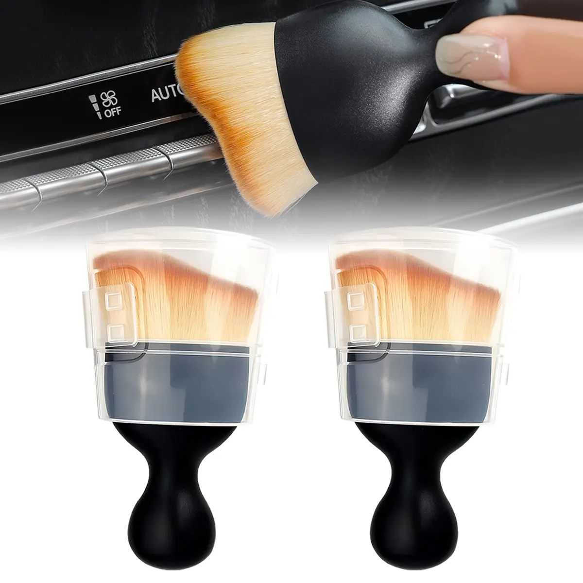 Car Interior Detailing Brush, Auto Car Detailing Brush Dusting Brush, Soft Bristles Car Interior Cleaning Tool for Dashboard Interior, Exterior, Skylight, Leather, Dust Brush