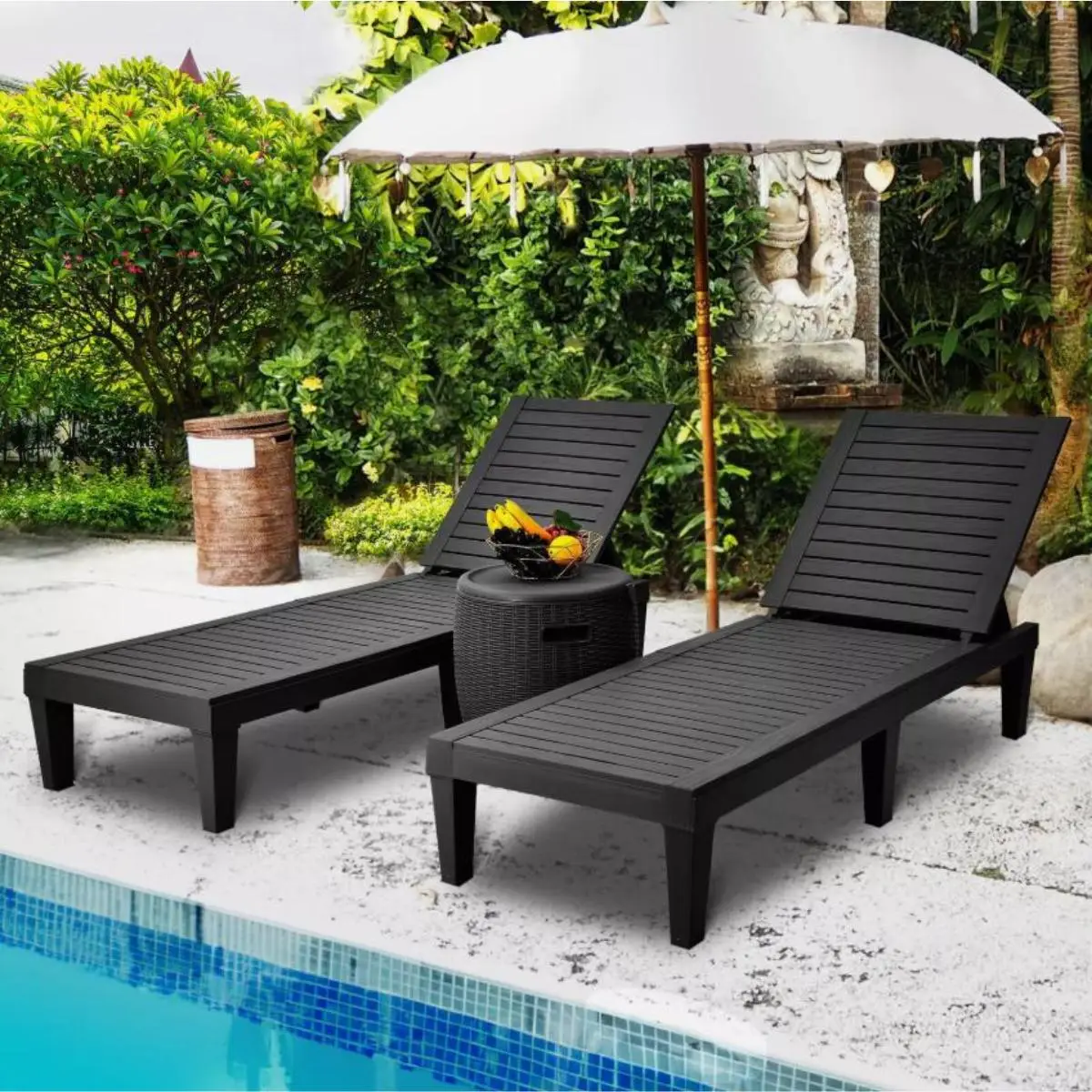 YITAHOME 1/2PCS Chaise Outdoor Lounge Chairs with Adjustable Backrest for Patio & Poolside, Easy Assembly & Waterproof & Lightweight, 265lbs Weight Ca
