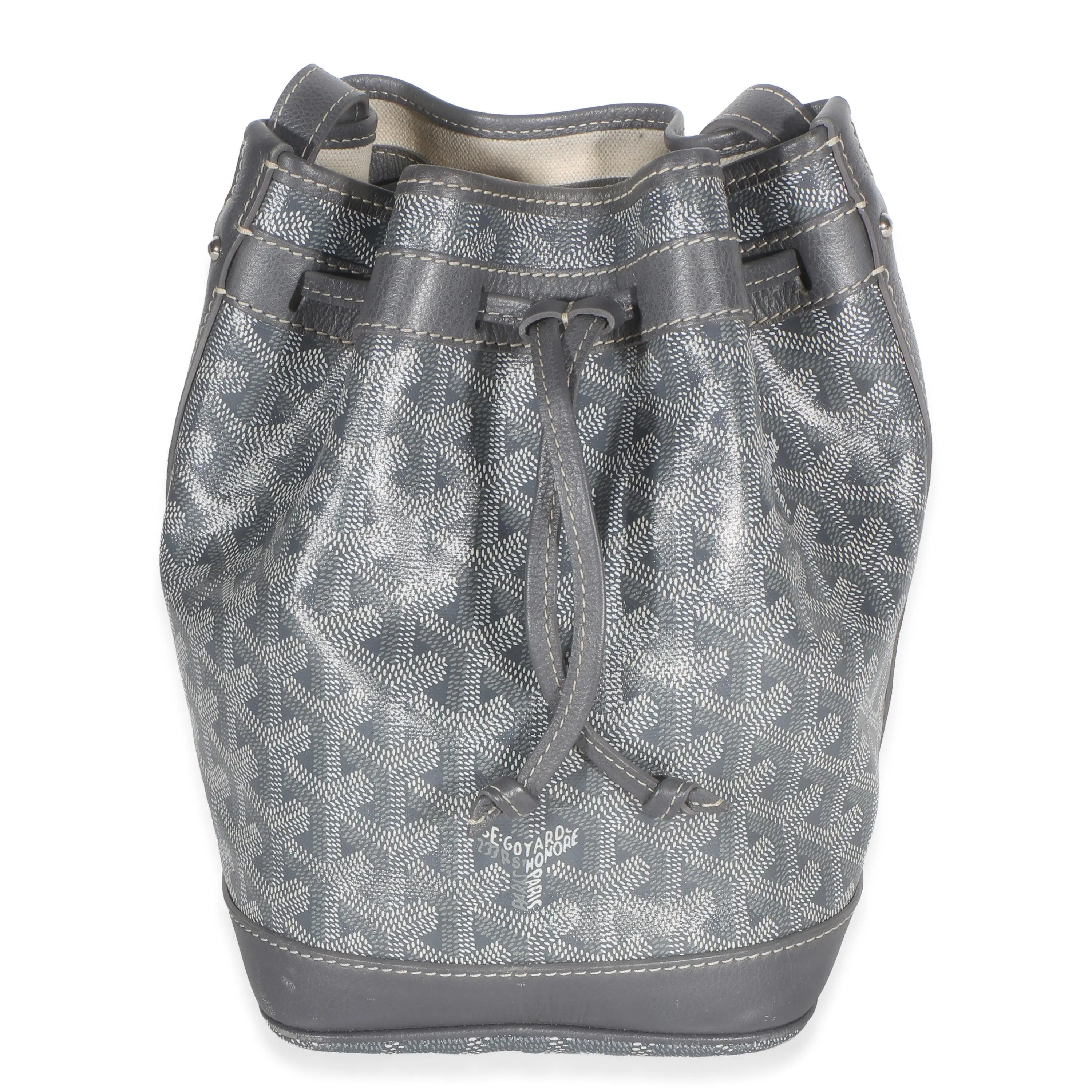 Pre-owned Goyard Canvas Bucket Bag NY157204 Grey Goyardine Petit Flot Bucket Bag