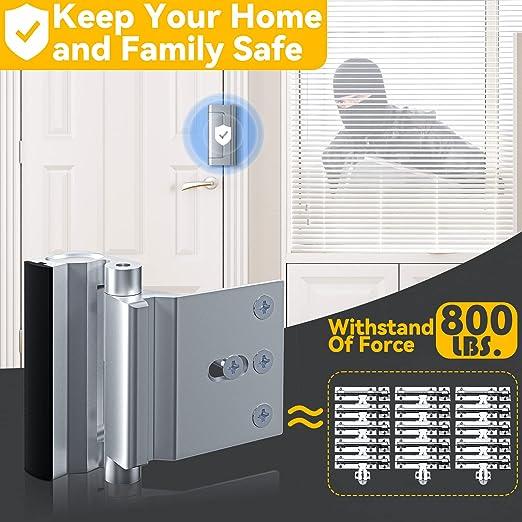 2 Pack Home Security Door Lock Withstand 800 lbs for Inward Swinging Door,Reinforcement Lock with 8 Screws to Prevent Unauthorized Entry door lock #Outdoorfun