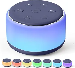Portable Sound Machine for Baby Kids Adults, USB Rechargeable White Noise Machine with Timer Function,34 Smooth Sounds, multiple color changing atmosphere lights, Memory Function, Sound Therapy for Home, Travel