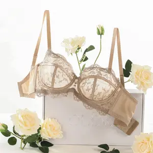 Sexy Lace Bra Women 1/2 Cup Underwire Bras Ladies Push Up Underwear Trendy Floral Brassiere Female Comfortable Intimates