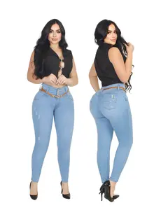 JEANS COLOMBIANO LEVANTACOLA SKINNY CINTURA ALTA 4 BOTONES / COLOMBIAN BUTT LIFTING SKINNY JEANS HIGH WAIST FOUR BUTTONS Comfort Fit