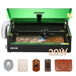 VEVOR Laser Engraver, 20W, Laser Engraving and Cutting Machine with Enclosure Camera, Laser Cutter, 36000 mm/min, 19.7x 12.6 in Working Area, for Wood, Leather, Glass, Paper, Certain Metal, Class 1