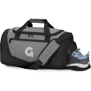 Gym Duffel Bag with Shoe Compartment Wet Pocket, Large Capacity Sports Duffle Bag for Men Women, Workout & Travel Bag with Multiple Pockets, Black/Gray, Small (30L)