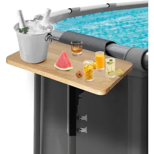 Wood pool bar for pool above groundmini pool shelf birch with adjustable locked ringsfits 23inch or less supporting column of the pool above groundswim up bar with inch tabletop