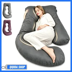 41/60 inch Maternity Pillow,full body Pillow with Removable Velvet Cover,abdominal support for pregnant women and side lying,Side J Type Full-Body Pillow for Back, Legs and Belly Support, Comfortable Slumber for Man and Women